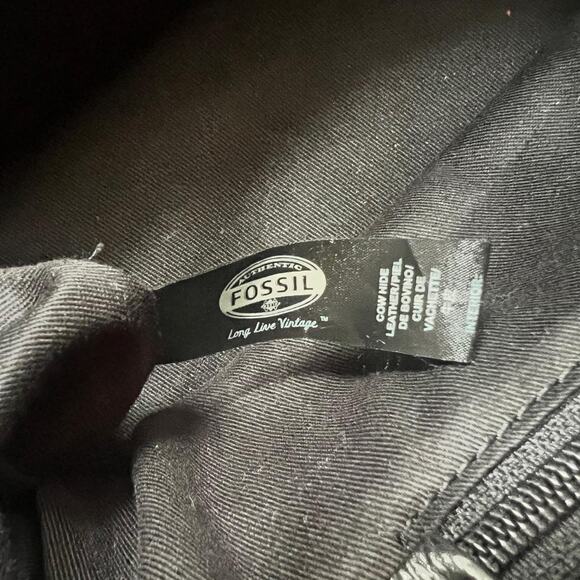 Fossil Framed Doctors Vintage Black Leather Weekender Travel Bag Overnight - Picture 8 of 8